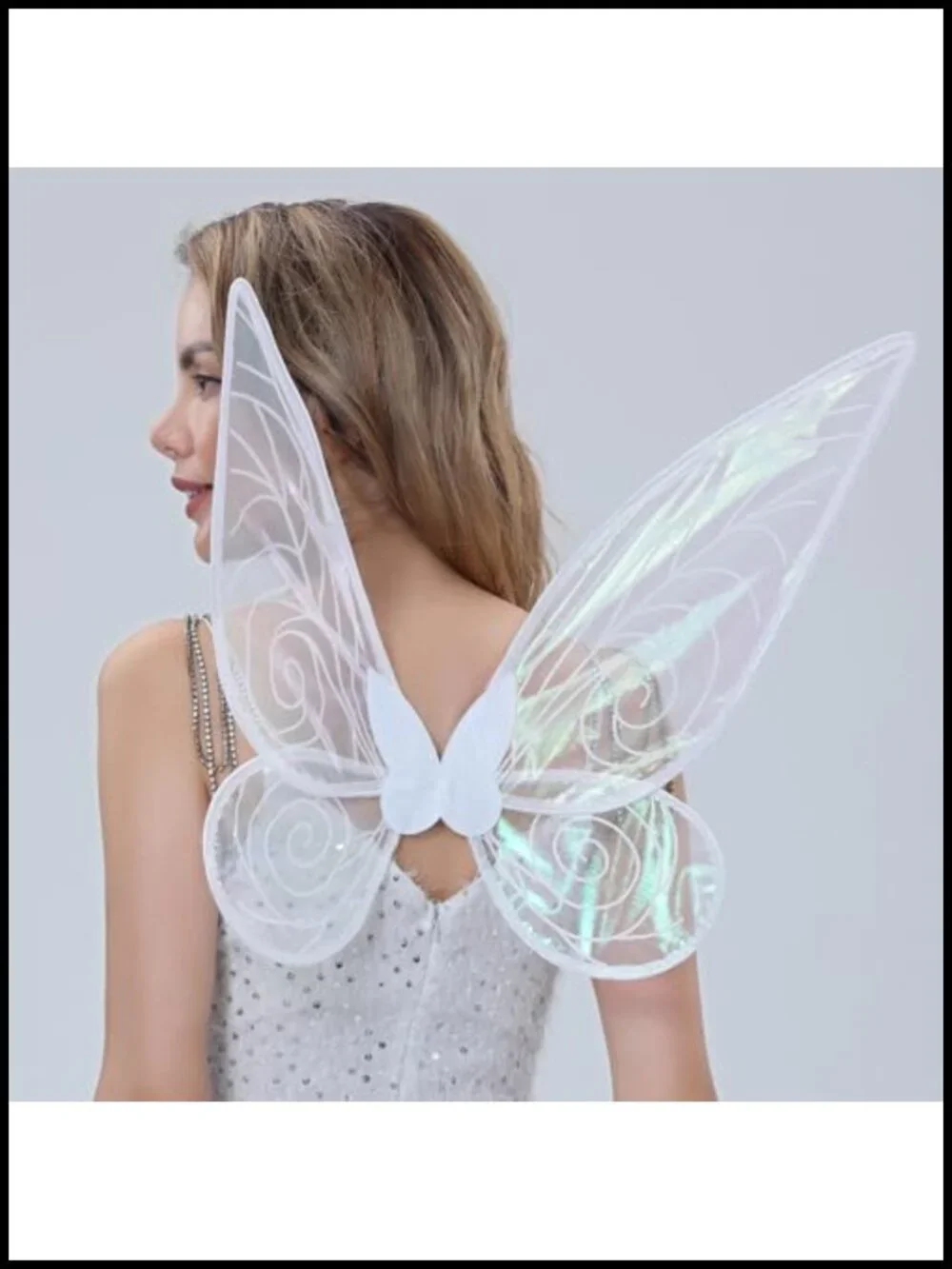Fairy Wings for Adults Costume Accessory Metallic Wire Edge Organza Shimmer
